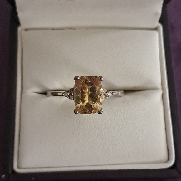 Natural Golden Apatite & Natural Diamond Ring. - Picture 1 of 6